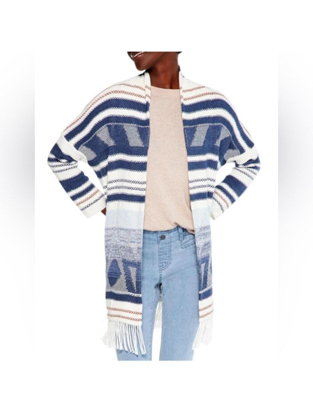 Nic + Zoe Rolling Clouds Womens Open Front Duster Size Medium Cardigan Sweater